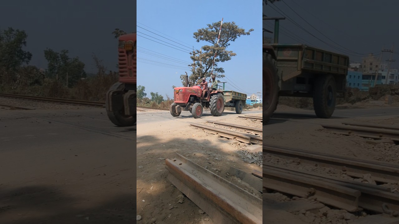 Empty truckter crossing the railgate #automobile #tructer #fashiontrends #styling