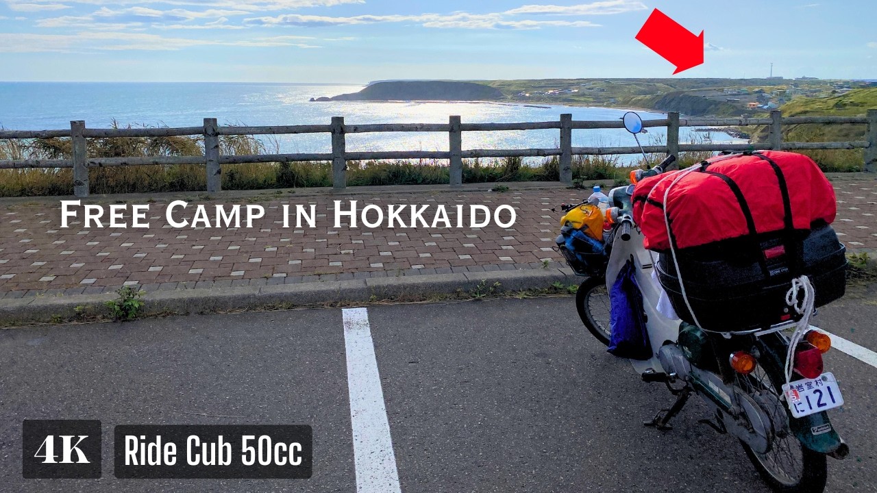 I Found a Beautiful Free Camping Spot in Hokkaido | Ride on Cub 50cc [4K]