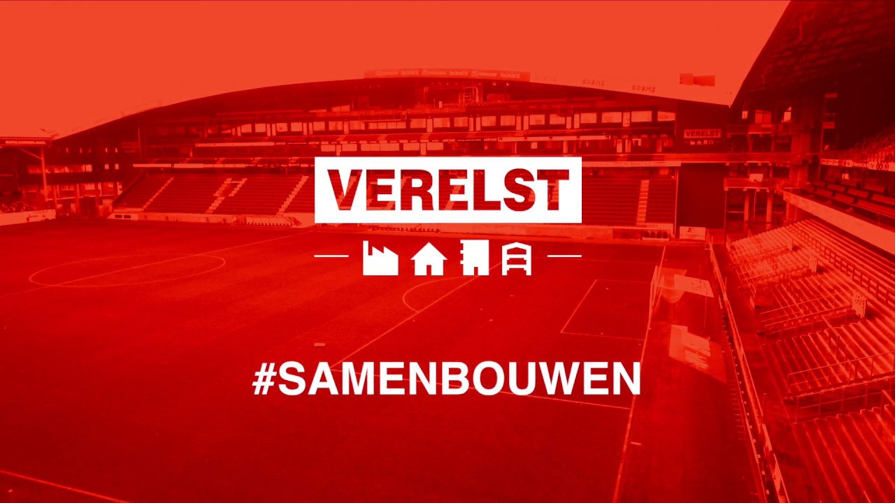 Bouw van de business tribune op KV Mechelen
