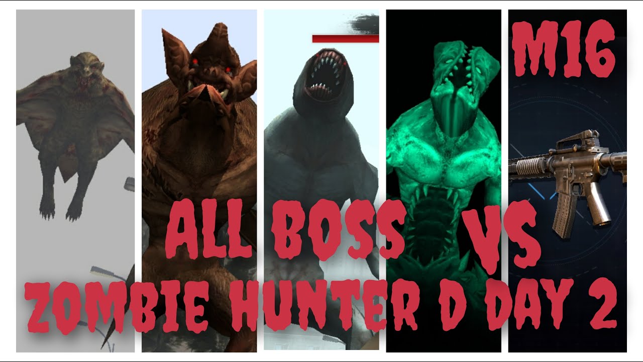 Zombie hunter d-day 2 || All Boss Vs Fully Upgraded M16 Gun