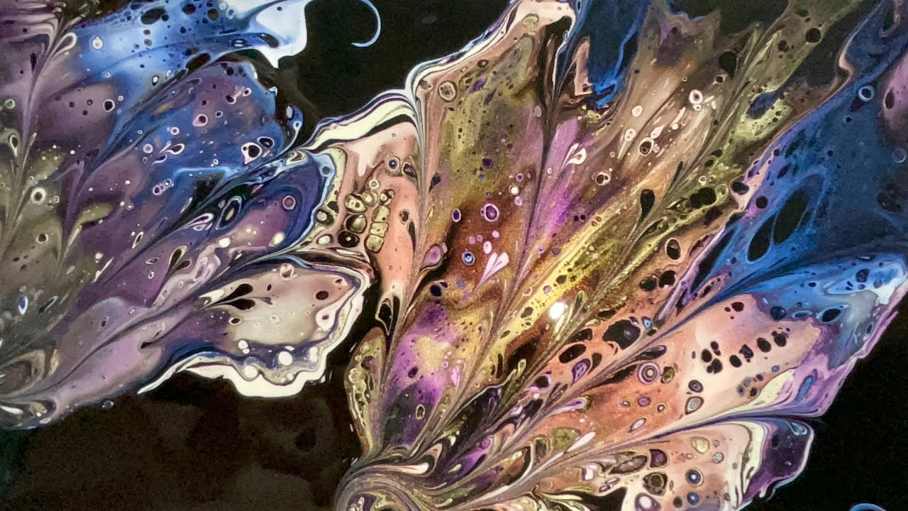 #110. HOW TO USE INTERFERENCE PEARL PAINTS ON A BLACK BASE. FLUID ART. ACRYLIC PAINT POUR TUTORIAL