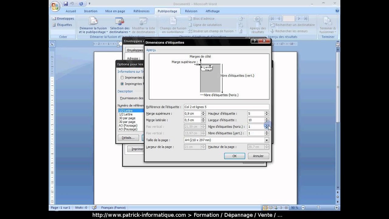 Tuto Créer des étiquettes identiques (Word 2007)