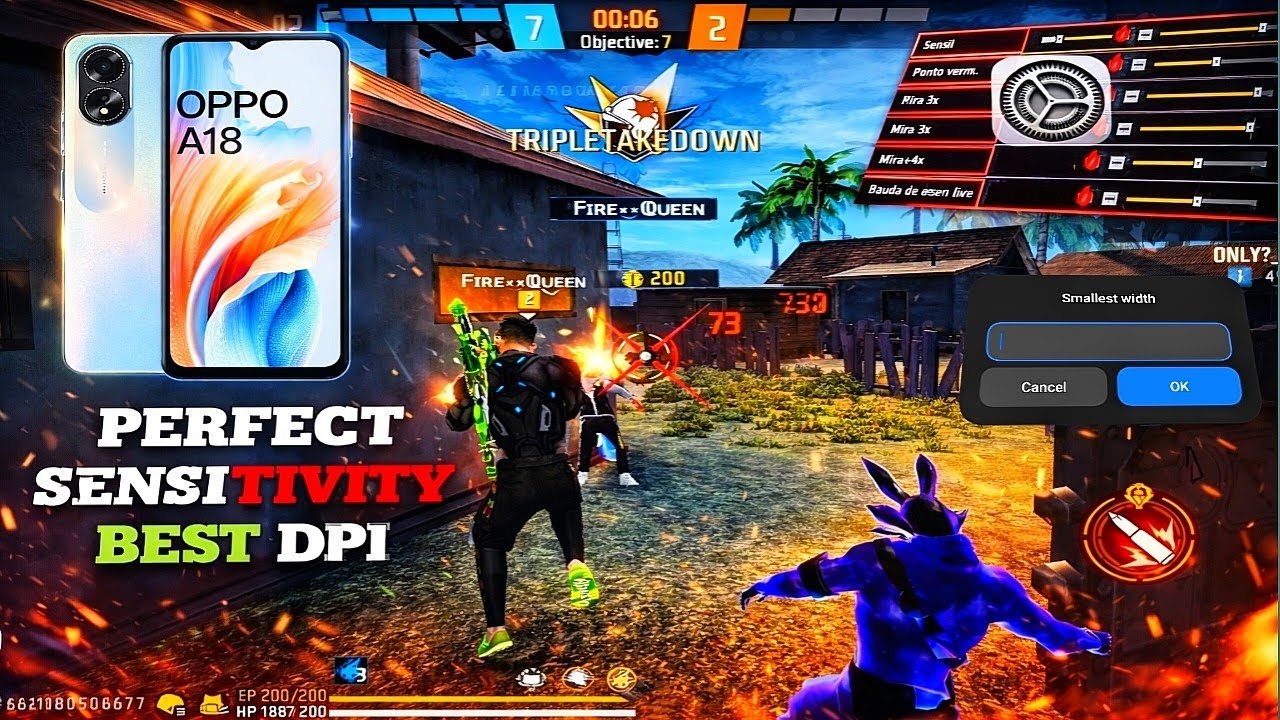 Free fire best headshot sensitivity for oppo a18🎯//Oppo a18 free fire best dpi setting for headshot⚡