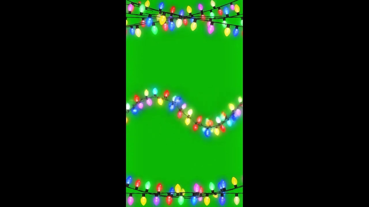 Fast Blinking Christmas Party Lights Green Screen | Holiday Overlay 02