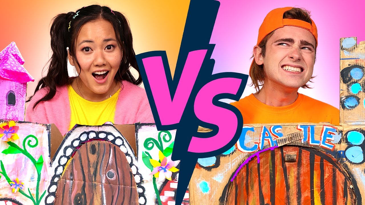 Ellie Vs Jimmy Box Fort Battle | The Ellie Sparkles Show