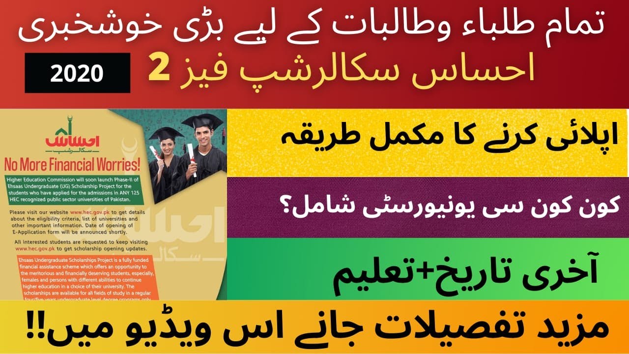 How to apply online for HEC Ehsaas Scholarship Program Phase2?||Ehsaas UndergraduateProgram2020-2021