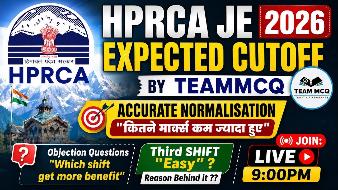 HPRCA JE CIVIL CUTOFF|HPRCA JE TEAMMCQ CUTOFF|HPRCA JE 2026 EXPECTED CUTOFF|HPRCA JE Normalisation