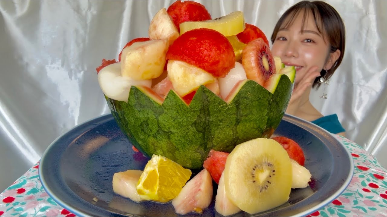 【咀嚼音/ASMR】フルーツ白玉を食べる動画🍉🍑🥝🍊🎑〜ピノ•ガールさんどこ？〜【eatingsounds】