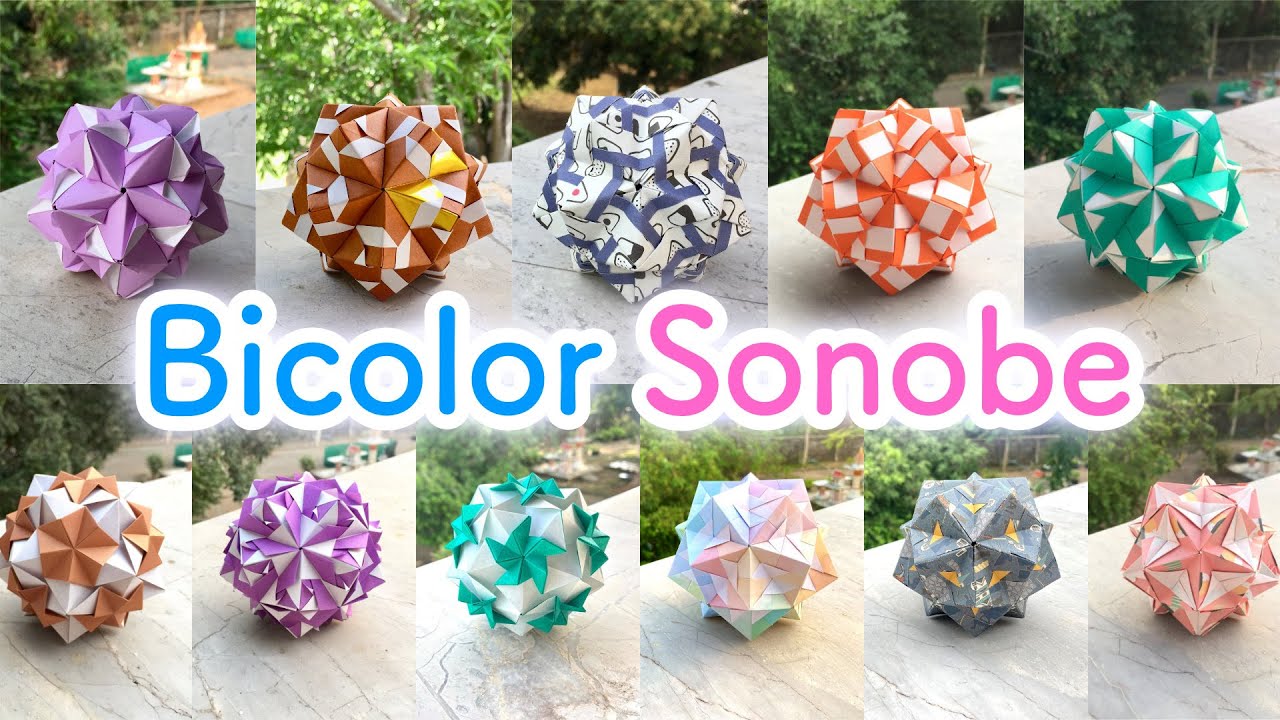 (1hr) Bicolor Sonobe - Unit Origami Medley - PrwOrigami