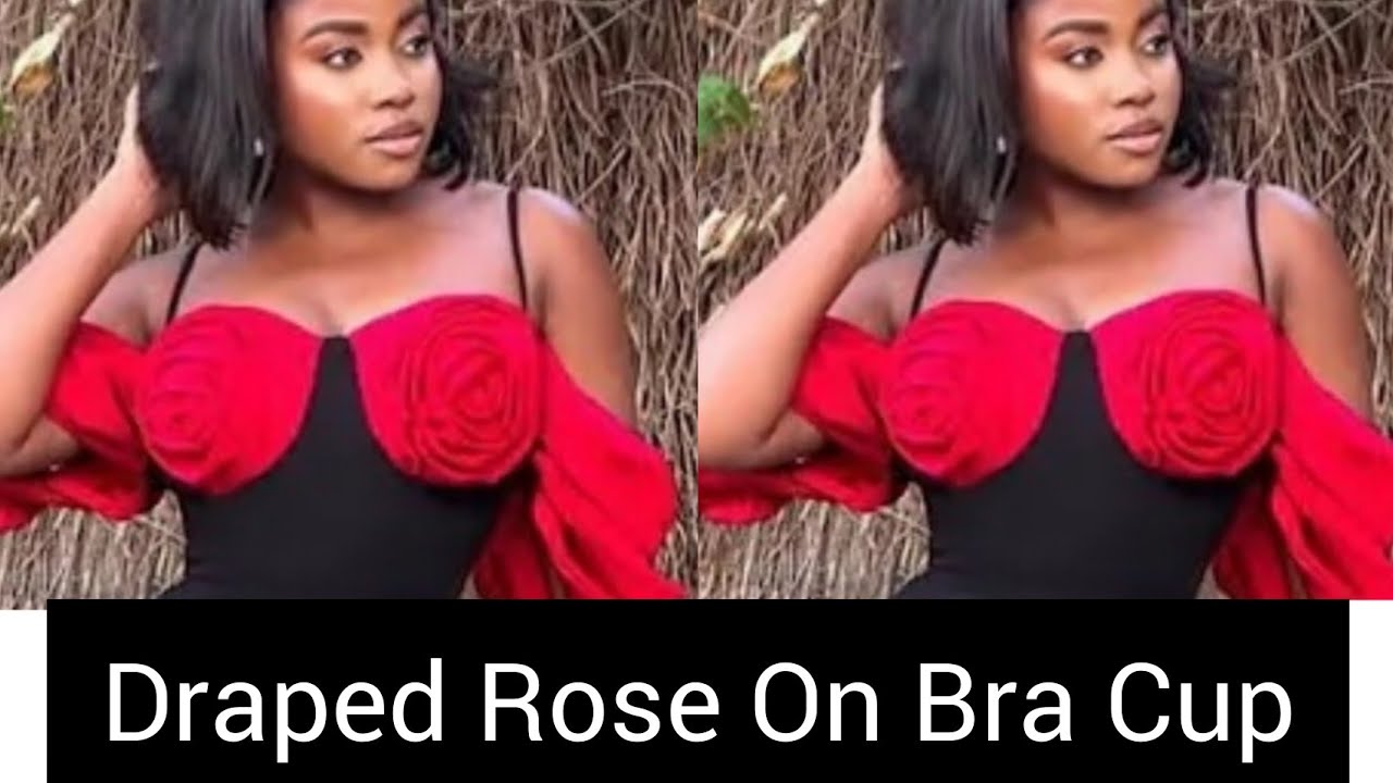 Let's Sew Drape Rose On Bra Cup.