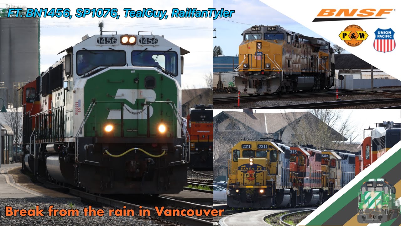 A break from the rain in Vancouver, WA - Ft. @TealGuy, @BNSF_6022 - 03/14/26