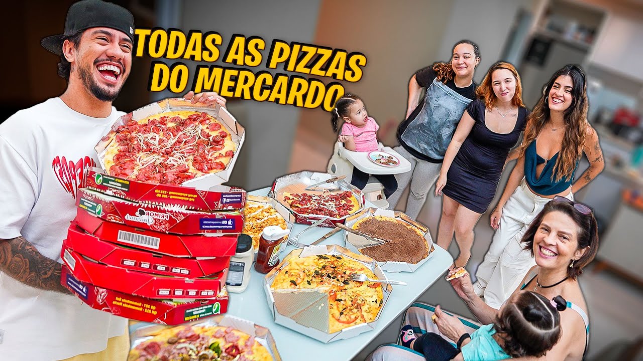 EXAGEREI! COMPREI TODAS AS PIZZAS GOSTOSAS DO MERCADO 🍕😂