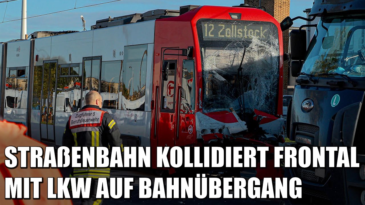 Schwerer Frontal-Crash zwischen Straßenbahn und LKW in Köln-Niehl | 26.10.2022