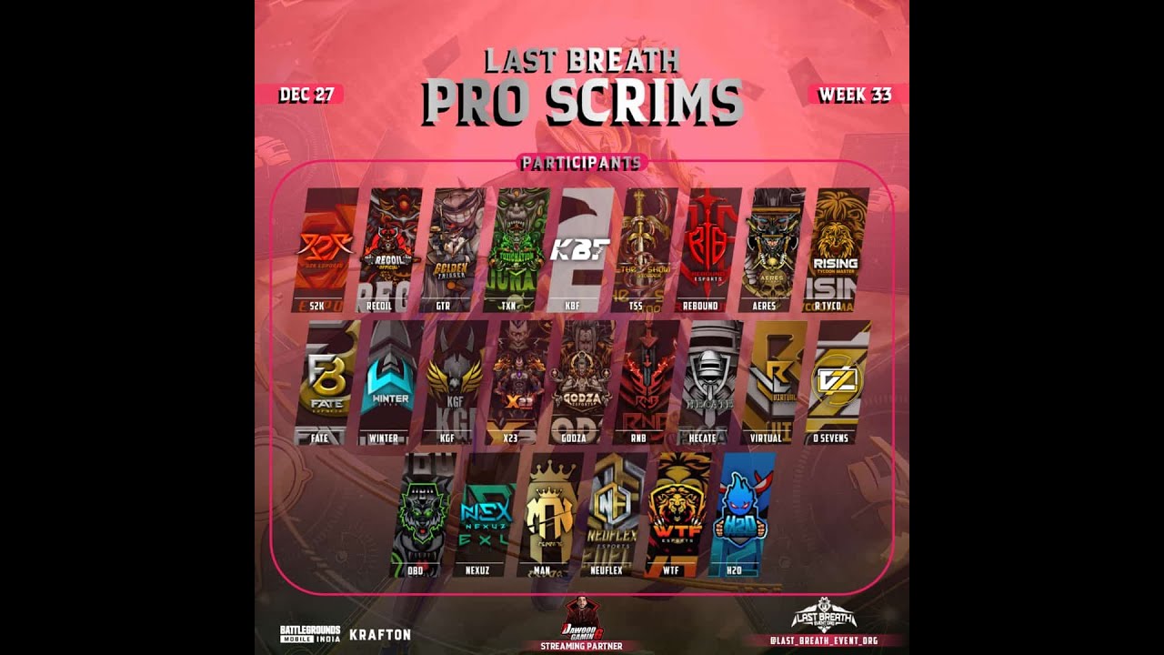 LAST BREATH PRO SCRIMS W33 (DAY 1).Presented By NEXUZ & MAN ES