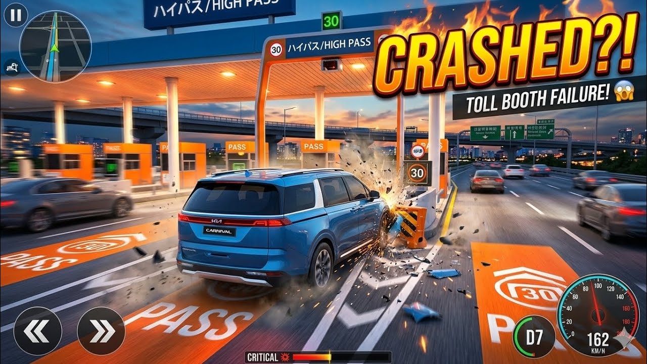 😱 TOLL PLAZA PAR CRASH HO GAYA! | Ultimate Highway Car Driving Simulator 🏎️#viral#video #fypage 