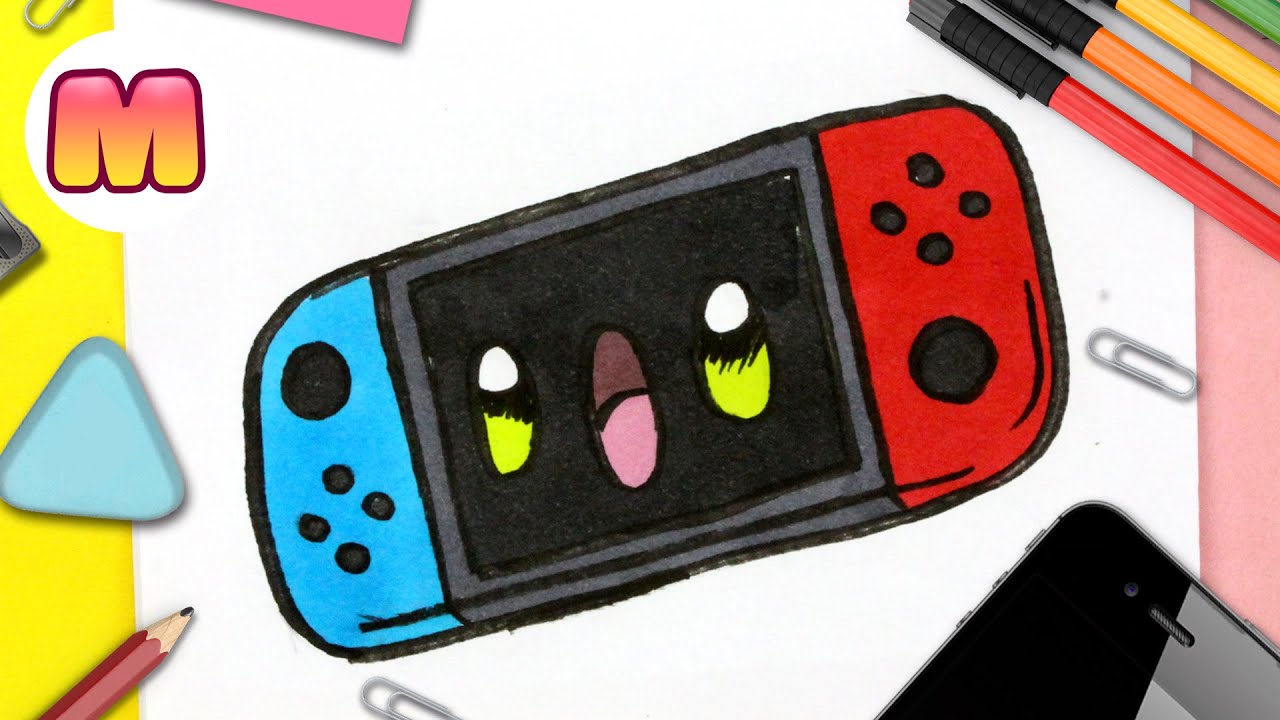 COMO DIBUJAR UNA NINTENDO SWITCH KAWAII - Dibujos faciles kawaii - Aprende a dibujar con Jape
