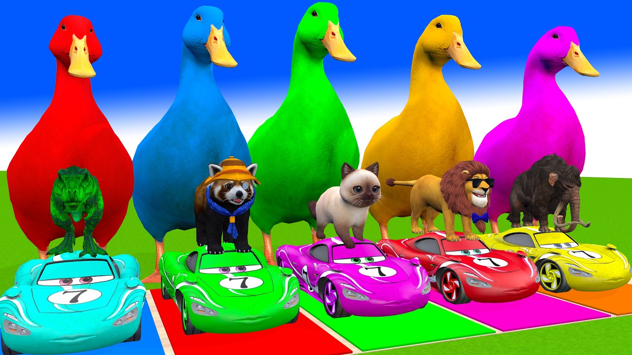 Long Slide Game With Cow Elephant Gorilla Hippopotamus Tiger 3d Animal Game Funny 3d Animals