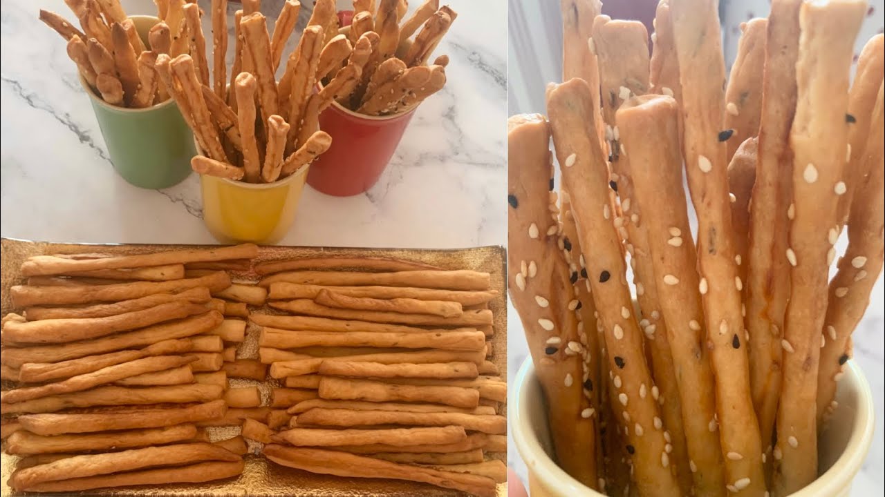 الذ واسهل باتون ساليه بالكمون ممكن تجربوهthin salty bread sticks with cumin flavor (baton sale)