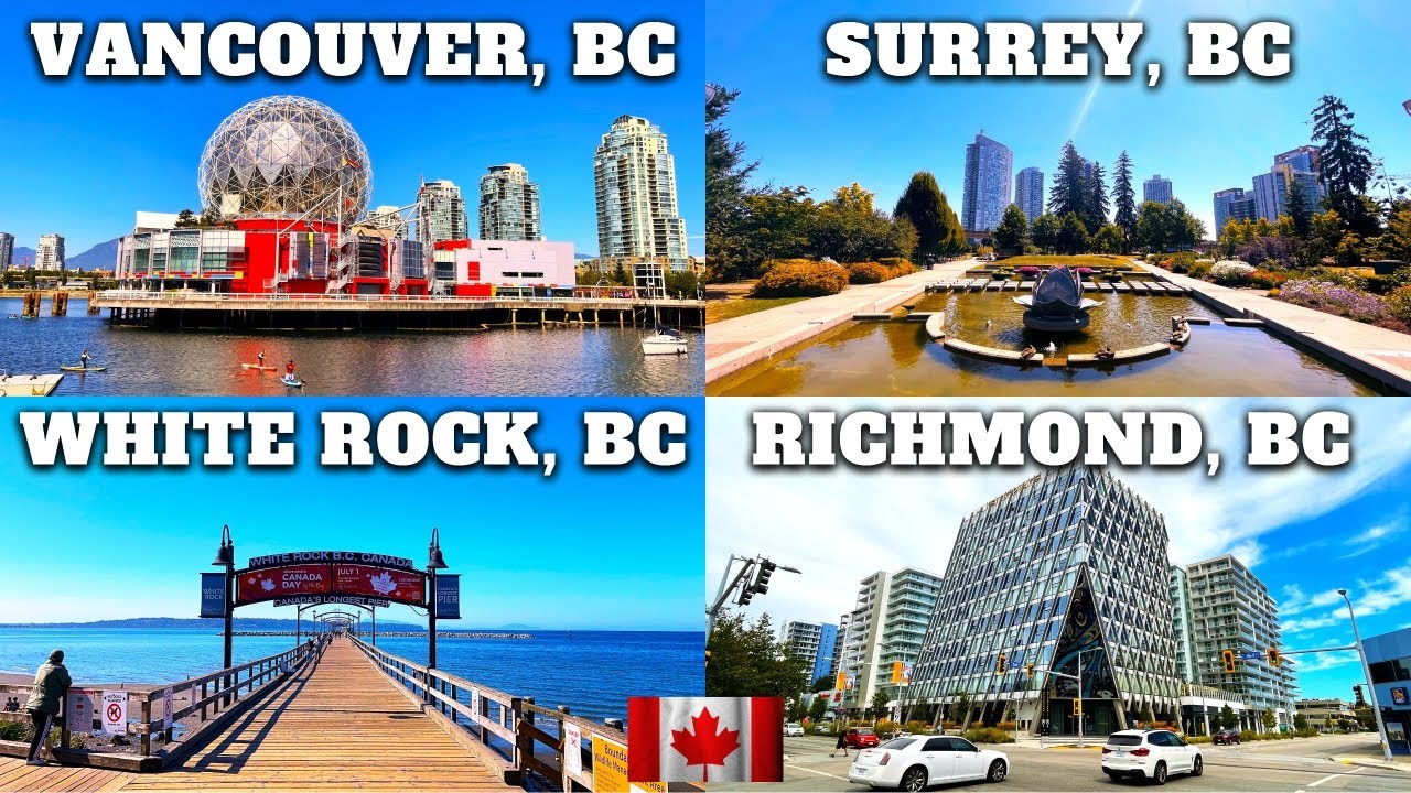 Vancouver BC, Surrey BC, White Rock BC, Richmond BC | BRITISH COLUMBIA, CANADA | Relaxing 4K Walk