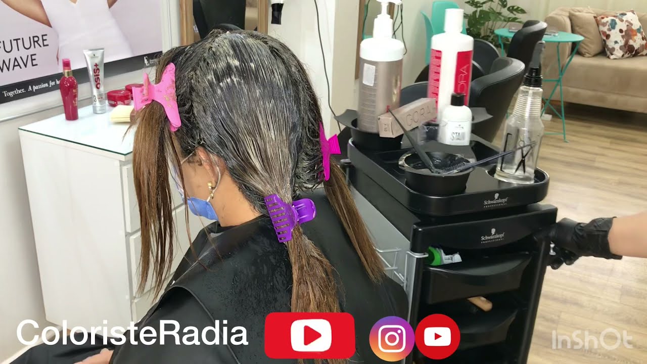 Radiacoloriste تغطية الشيب و توحيد اللون طريقة غسل الشعر الى المبتدئات Schwarzcopf