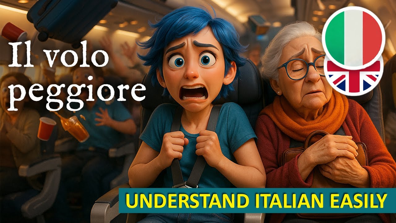 LEARN ITALIAN with a Dramatic Airplane Story for Beginners (A1-A2)