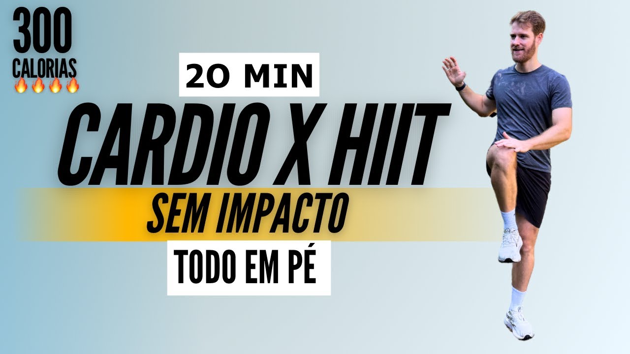 TREINO CARDIO HIIT SEM IMPACTO - TODO EM PÉ - 20 Minutos, em casa, sem equipamentos, sem repetições