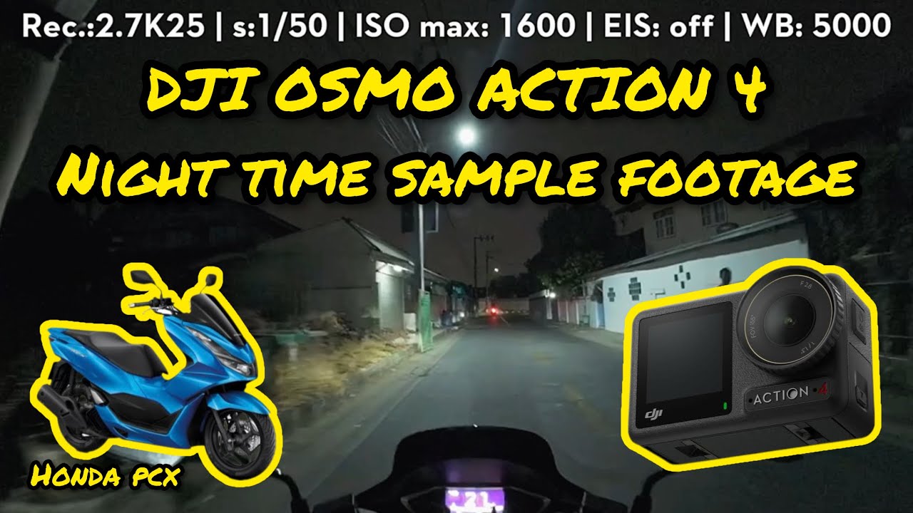 DJI Osmo Action 4 sample footage. Night time.