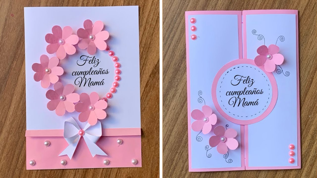Tarjetas de Cumpleaños para Mamá 💐 | DIY Birthday Cards for Mom Step by Step
