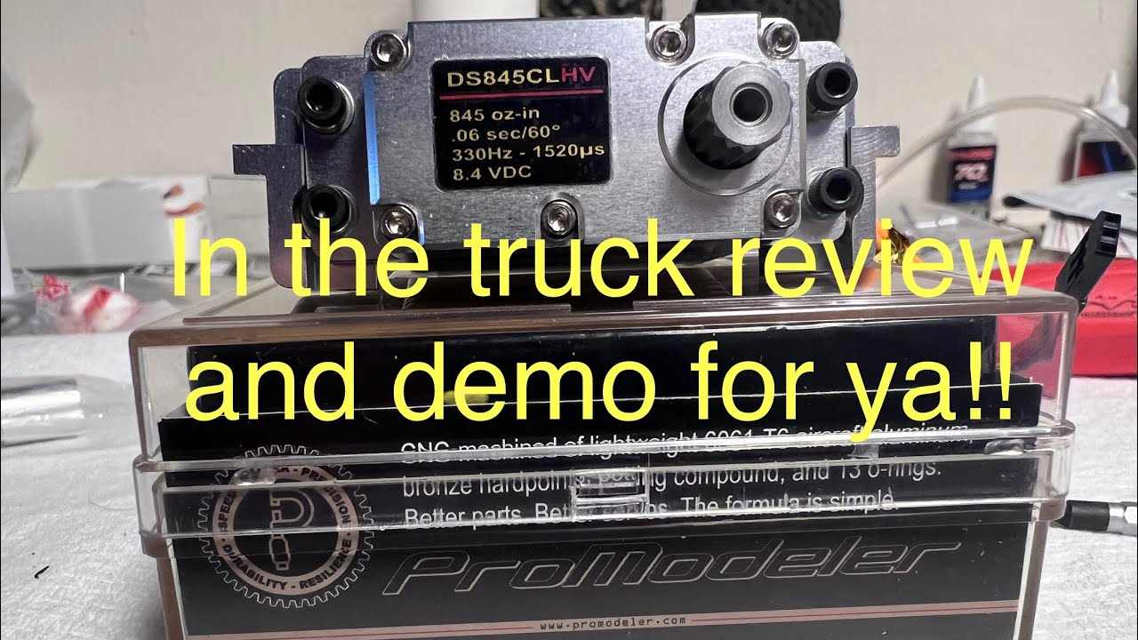 Promodeler 845oz of torque at 8.4v!! Traxxas xmaxx servo upgrade!! Tires are dancing!! Rc car!!
