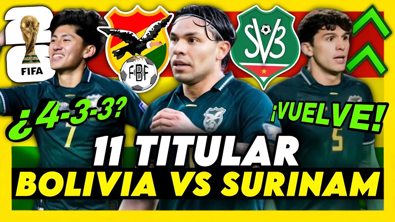 ¡EL 11 TITULAR de VILLLEGAS para GANAR vs SURINAM!🇧🇴 ALGARAÑAZ VUELVE!🚨REPECHAJE MUNDIAL 2026!🏆