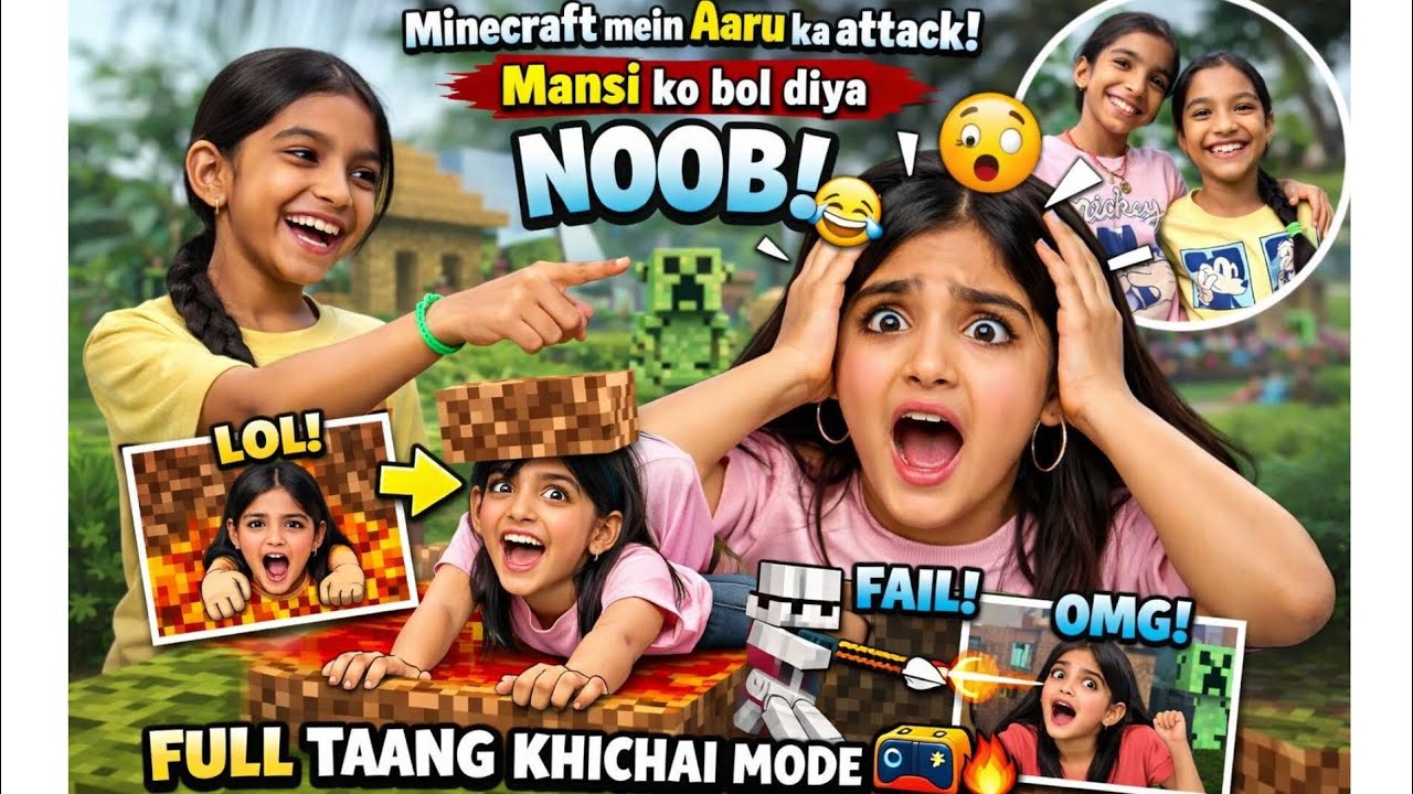 Sibling Banter In Minecraft | Mansi ko bol diya NOOB 😂Full Mic Drop Dialogues #viral #subscribe #yt 