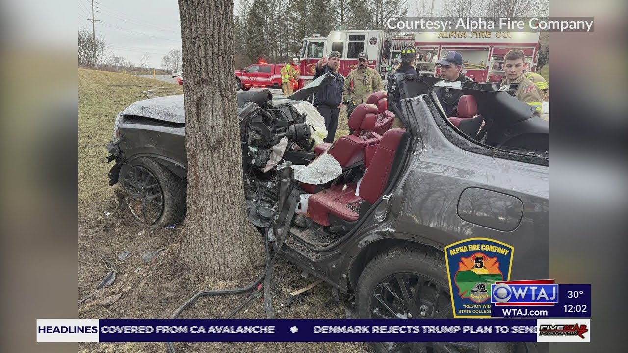 State College fire, EMS crews free driver after crash into tree