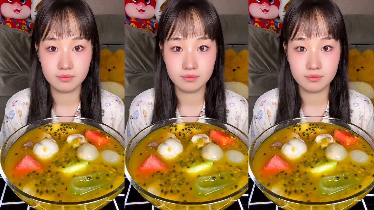 Immersive passion fruit eating and fruit soaking