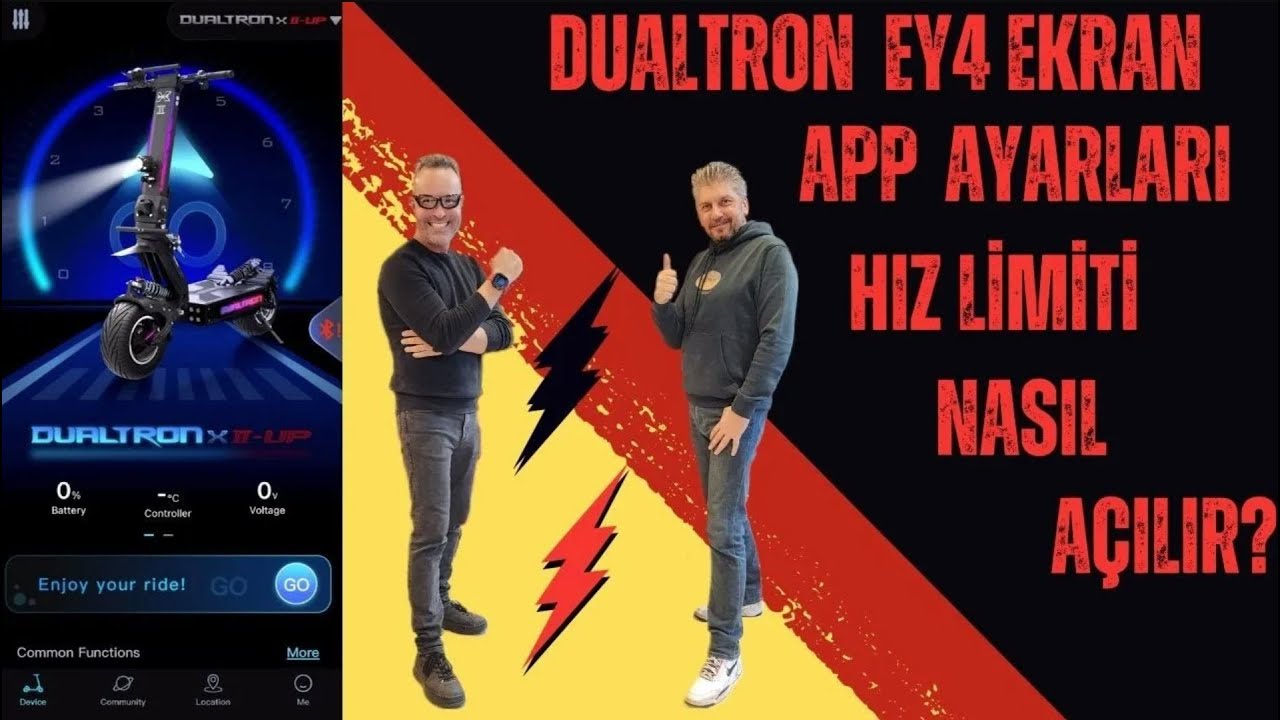 DUALTRON ELEKTRİKLİ SCOOTER EY4 EKRAN APP AYARLARI HIZ LİMİTİ NASIL AÇILIR?