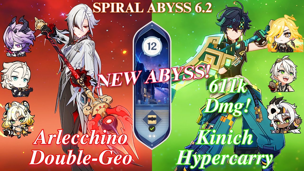 NEW SPIRAL ABYSS 6.2! | C0 Arlecchino Hexrei & C0 Kinich Hypercarry | Floor 12 | 9* | Genshin Impact