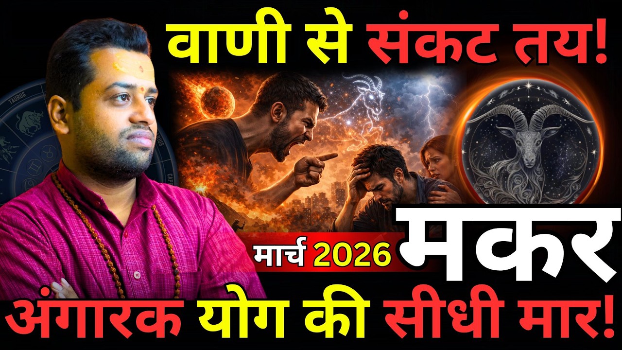 मार्च 2026 मकर राशि: जुबान और पैसा दोनों पर खतरा | सावधान रहें Makar Rashi march 2026 Masik Rashifal