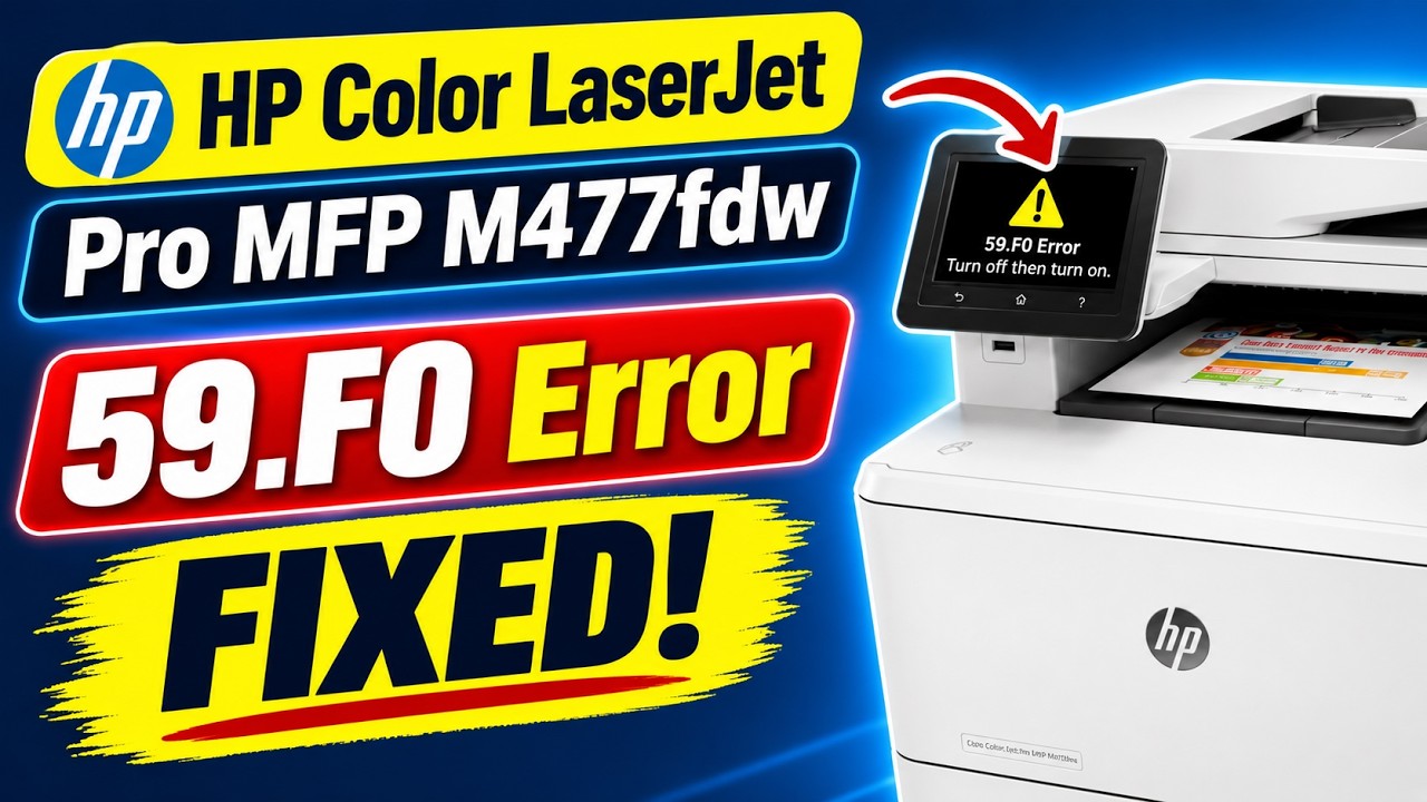 Исправление ошибки принтера HP 59.F0 на HP COLOR LASERJET PRO M452DW, M377DW, M477FNW, M477FDN, M...