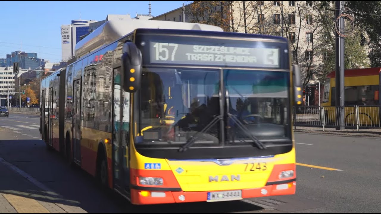 Poland, Warsaw, bus 157 ride from Pl. Narutowicza to Szczęśliwice