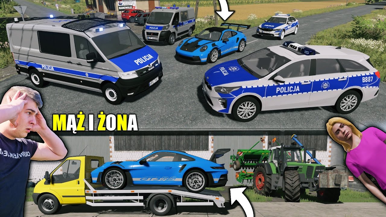 POLICJA ZABLOKOWAŁA DROGI W CAŁEJ WSI😱 MUSZĘ DOJECHAĆ PORSCHE NIE ZAUWAŻONY NA GOSPO❗😮┃MĄŻ I ŻONA┃66