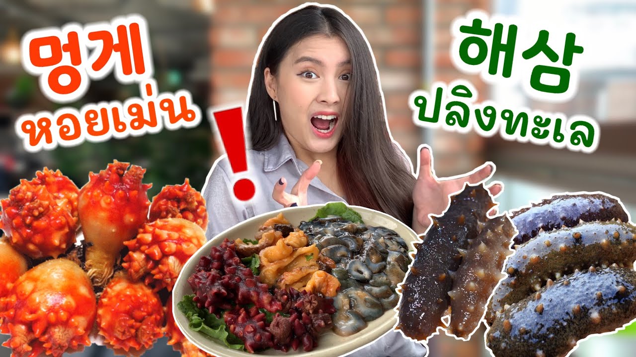 태국소녀의 첫 멍게, 해삼 먹방 도전! 반응은? 이런거 왜 먹어요?