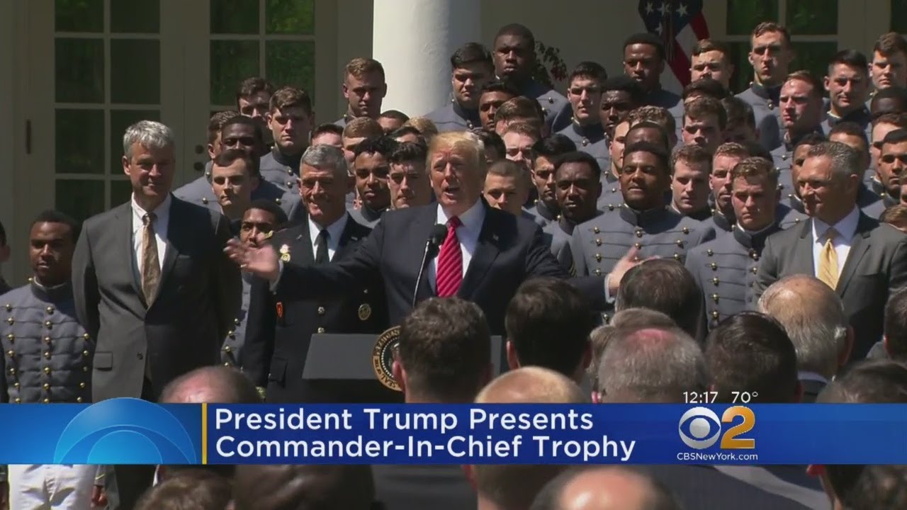 Army Football Team Receives CIC Trophy At White House