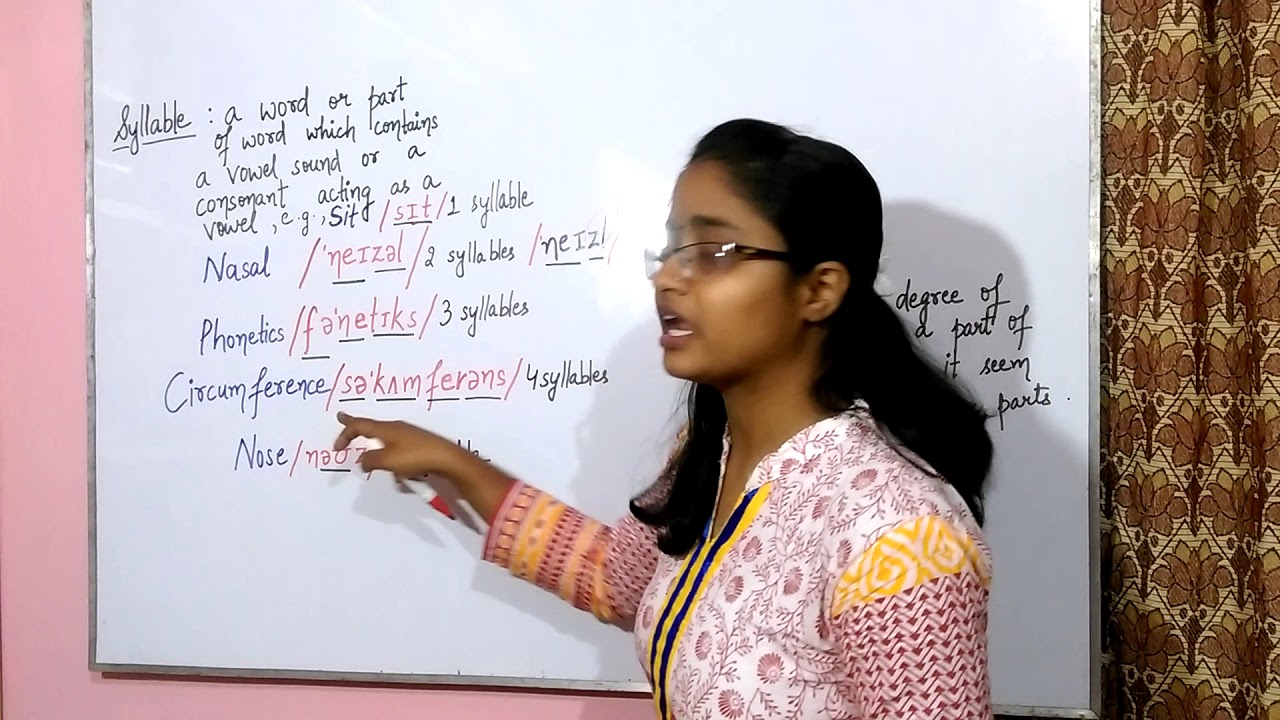 PHONETICS - 8 || SYLLABLES IN A WORD AS WELL AS STRESS ||