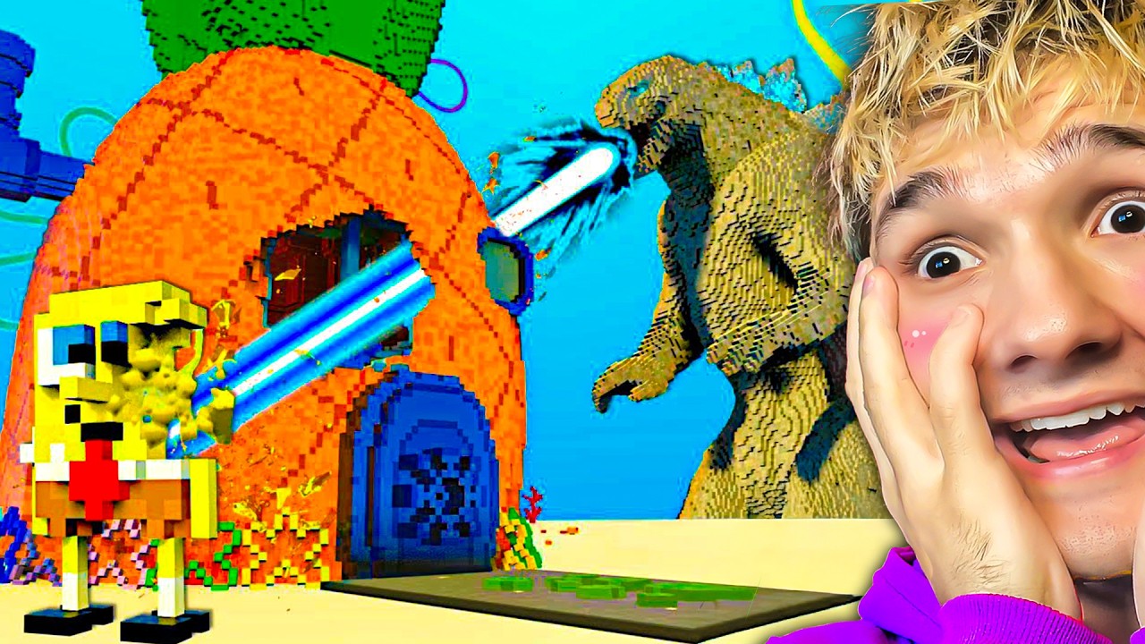 GODZILLA ÚTOČÍ NA SPONGEBOBOVO MĚSTO! (Teardown)