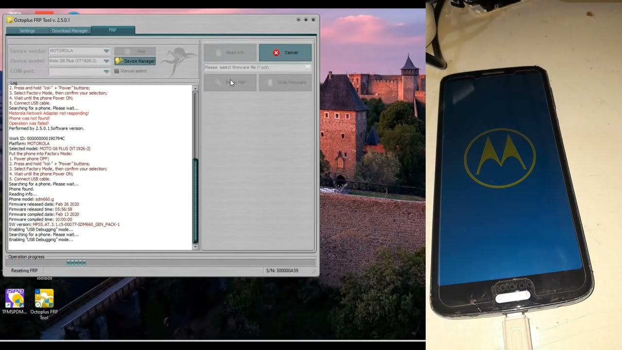MOTO G6 PLUS remove frp / RESET FRP DONE WITH OCTOPLUS FRP DONGLE