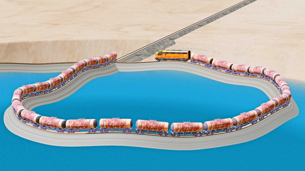 Uneven Rail Tracks vs Trains - Beamng Drive