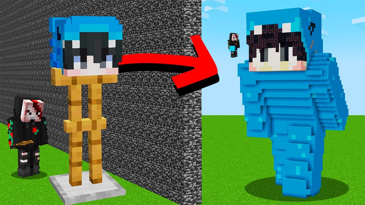 Trolleé a Mi Amigo con Estatuas de YouTubers en Minecraft