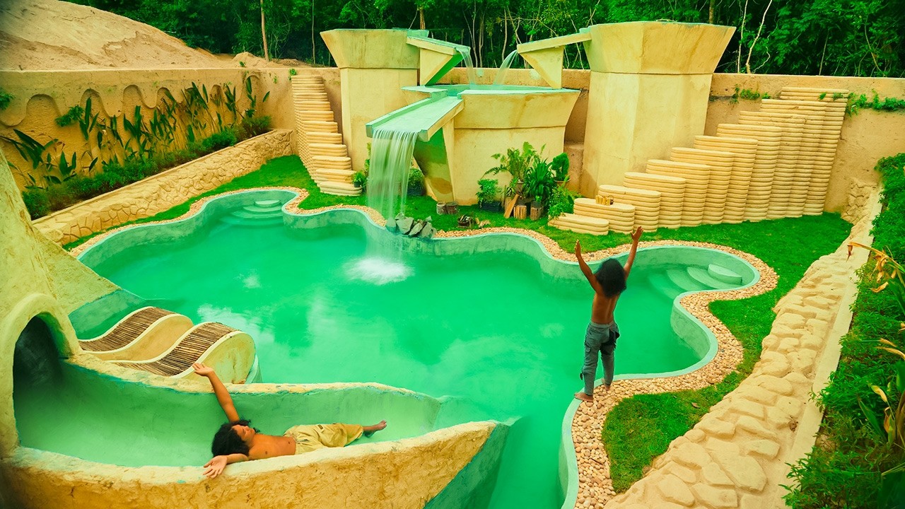 I Spent 2 Years Building Billionaire Unique Water Slide into Underground Swimming Pool Luxury Villa