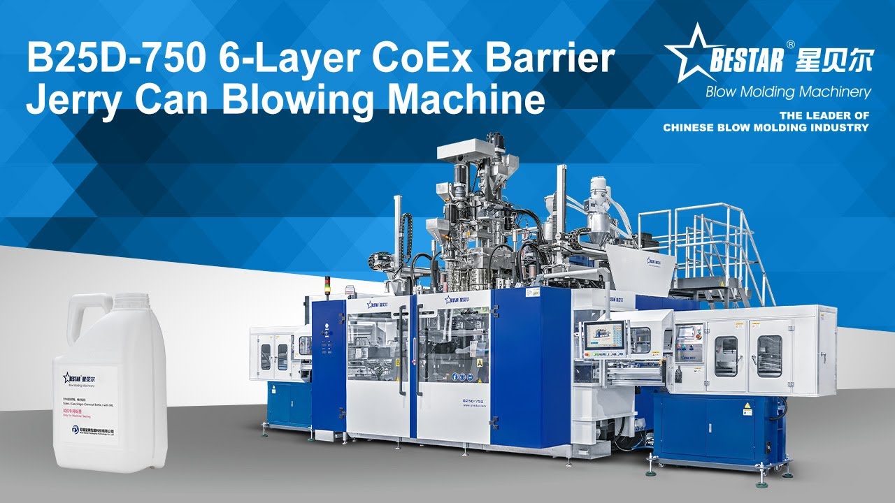 B25D-750 6-Layer CoEx Barrier Jerry Can Blowing Machine, Extrusion Blow Molding Machine - Bestar