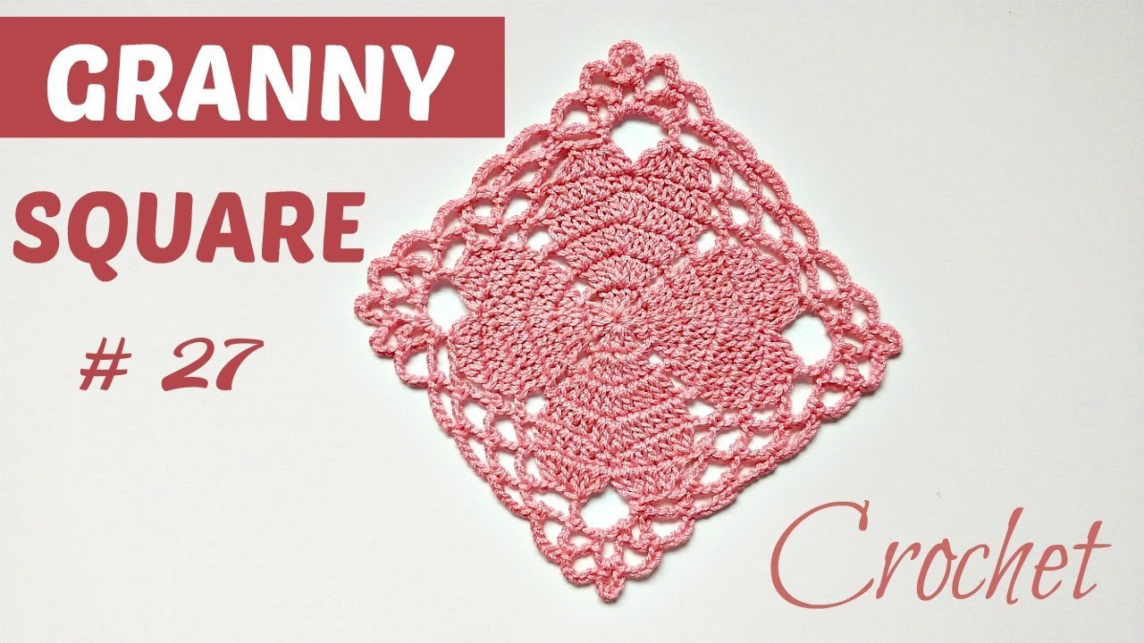 CUADRADO A CROCHET CON CORAZONES