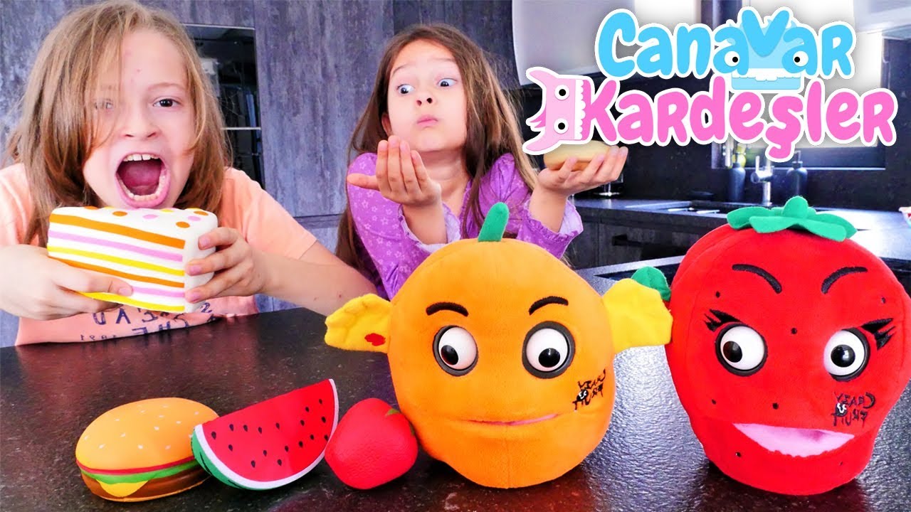 Oyun videosu. Canavar Kardeşler bakım yaptığında squishies ve konuşan meyveler çıkıyor